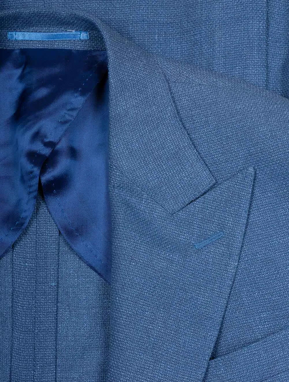 Wool Linen Blend Sport Jacket Blue