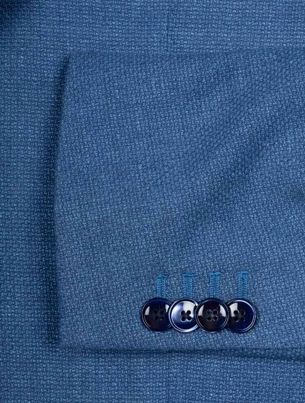 Wool Linen Blend Sport Jacket Blue