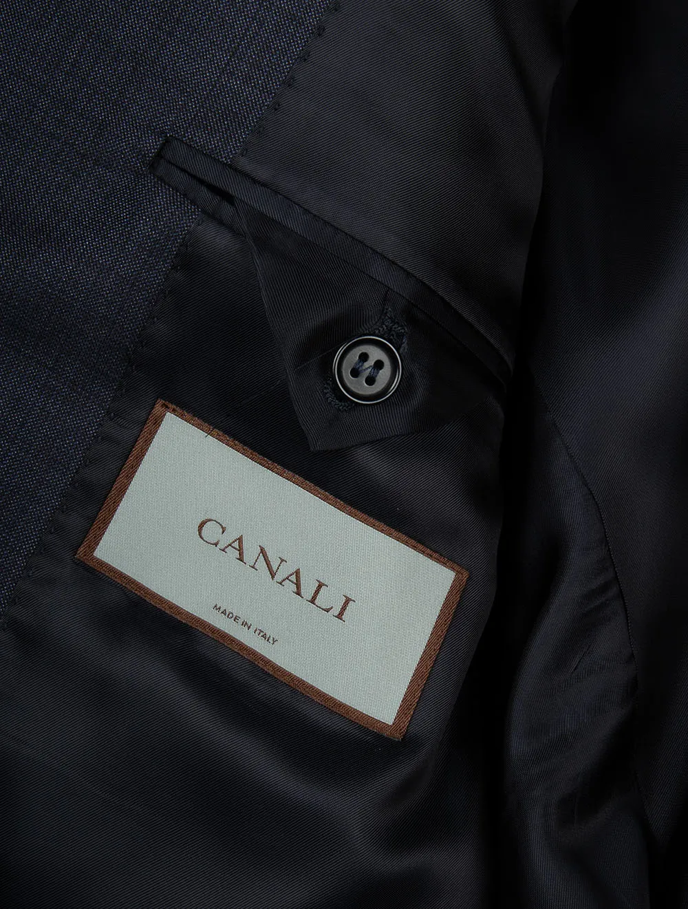 Woven Style Wool Suit Navy
