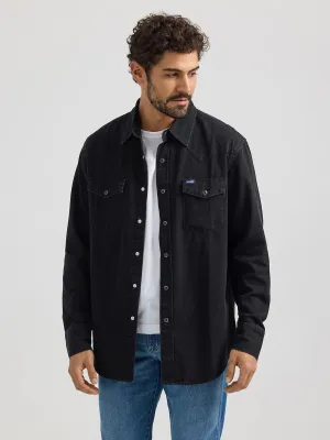 Wrangler Men's Denim Snap-Front Long Sleeve Work Shirt