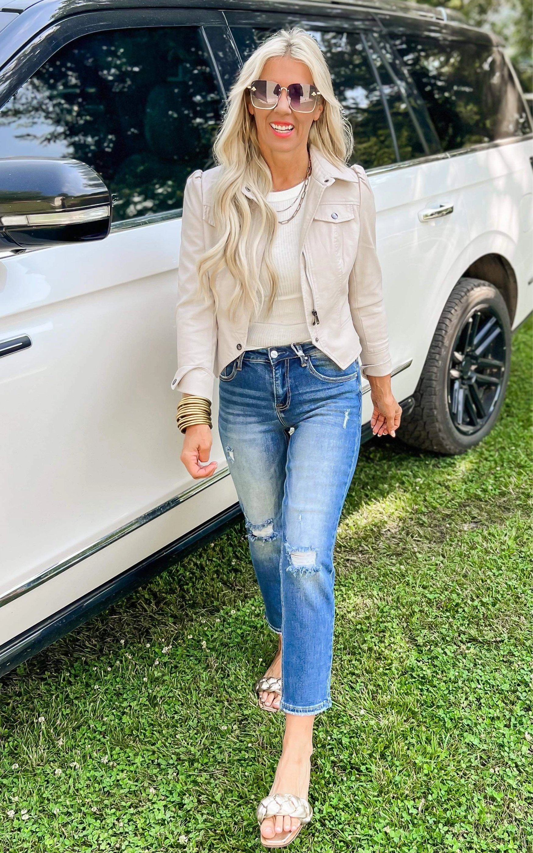 Wyatt Zip Up Jacket - Cream - Final Sale